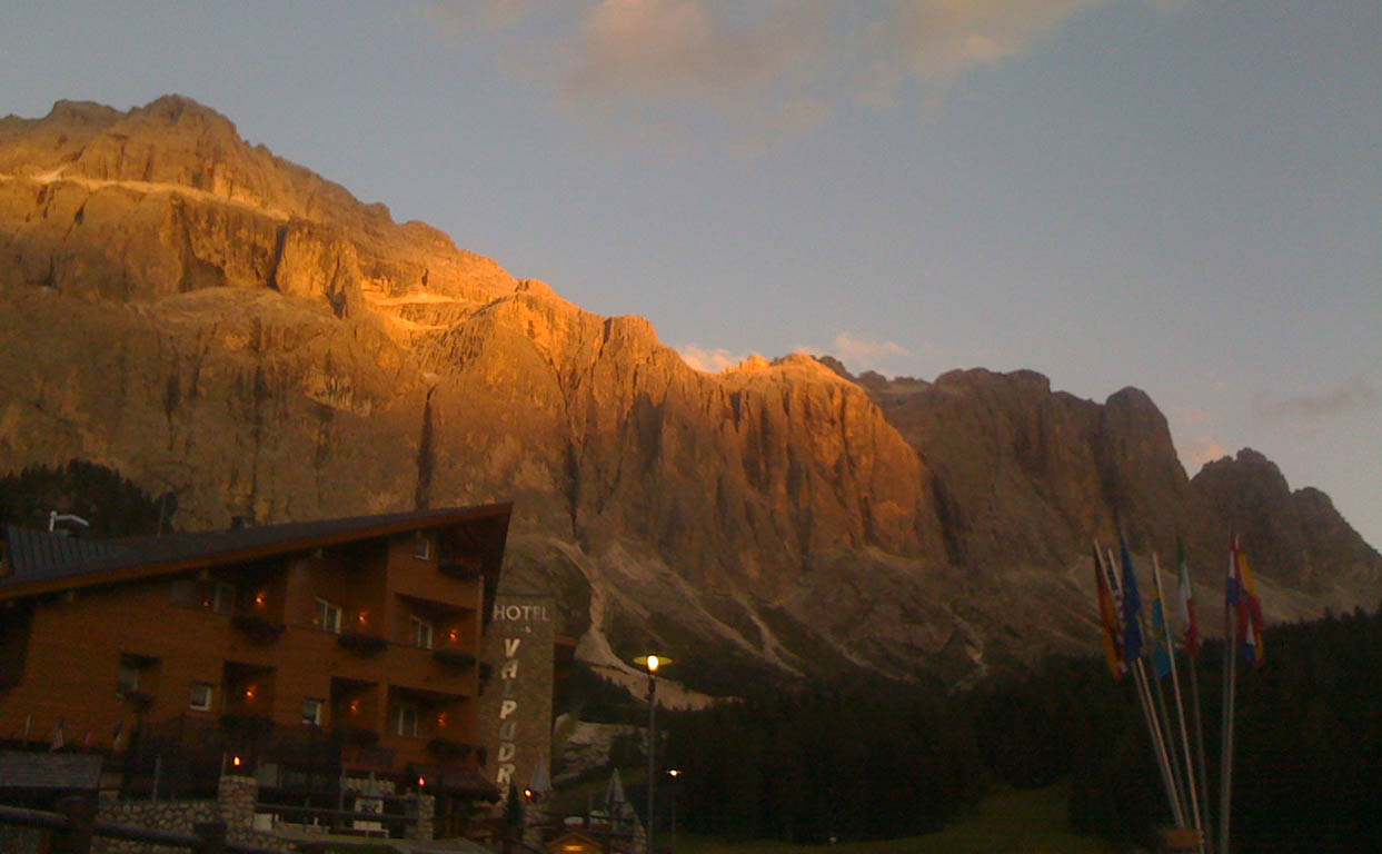 Alpenglow of the Gruppo Sella, Val Gardena, Dolomites
